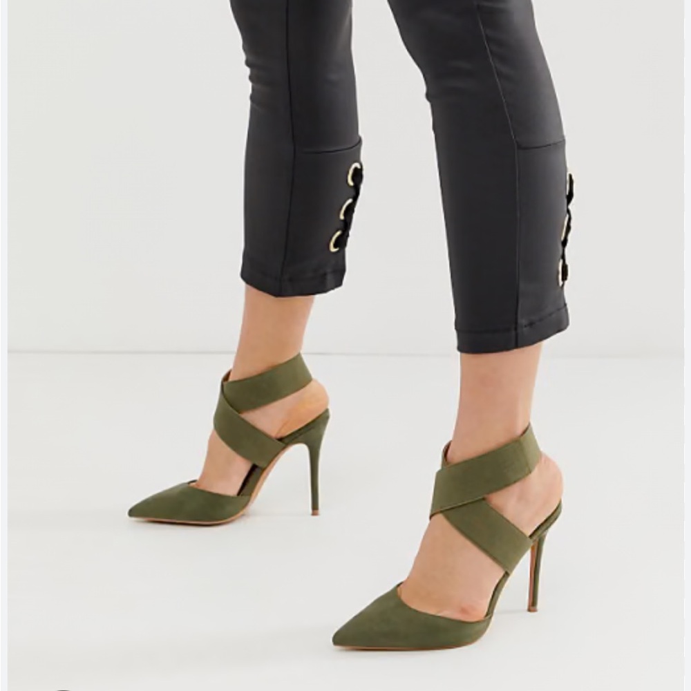 ASOS “Payback” heels with Elastic criss-cross straps size US 4 (UK 2)